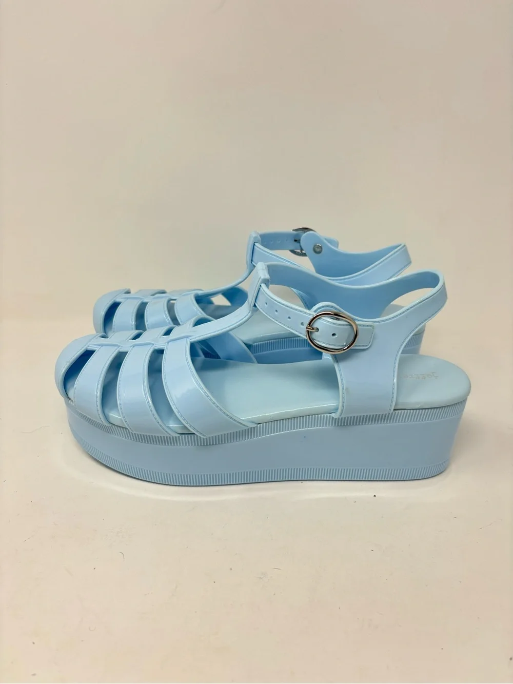 Jeffrey Campbell platform blue candied jelly sandals size 10